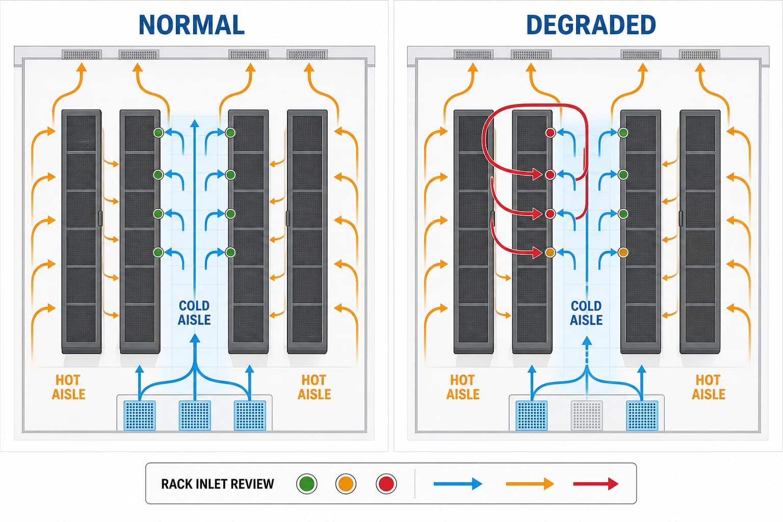 Rack-inlet temperature and thermal margin review