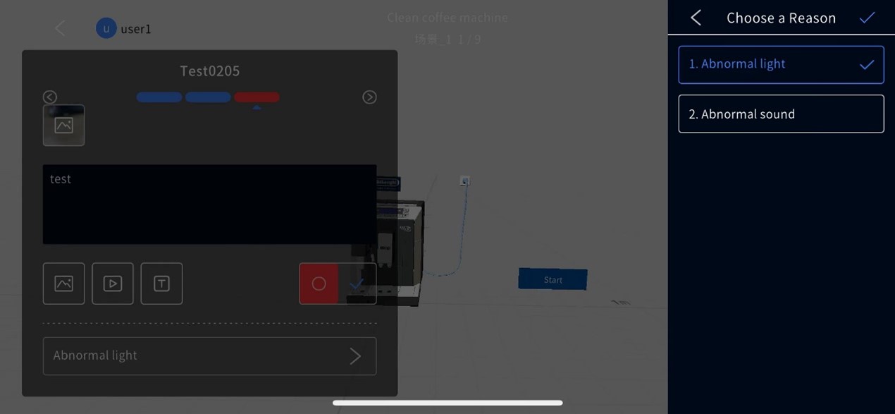 checklist Abnormal reason | DataMesh